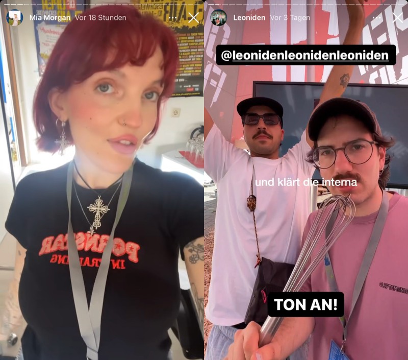 Mia Morgan und die Leoniden übernahmen den Instagram-Account vom Open Flair.